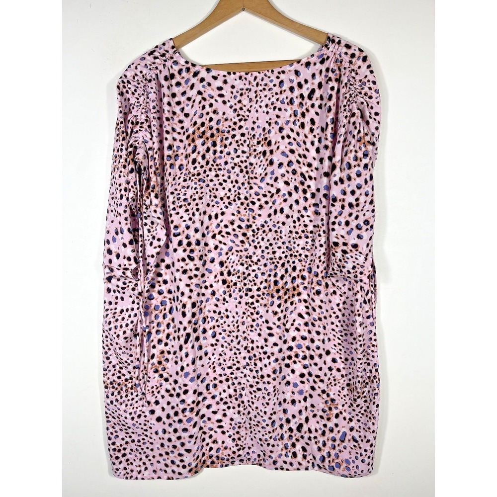 Cabi Seaside Top Size Large Pink Panther Animal Print Blouse Leopard Chiffon - Picture 11 of 13